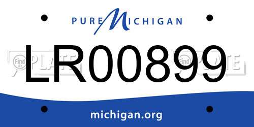 LR00899 Michigan License Plate