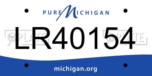 LR40154 Michigan License Plate