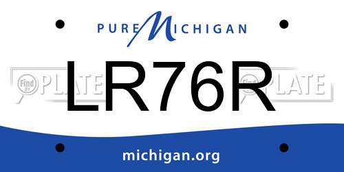 LR76R Michigan License Plate