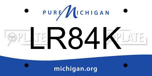 LR84K Michigan License Plate