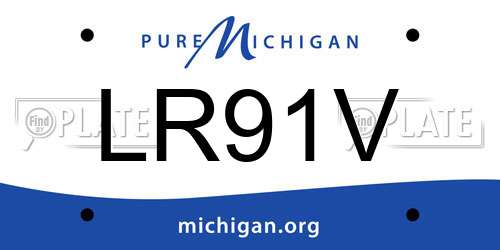 LR91V Michigan License Plate
