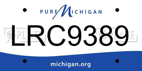 LRC9389 Michigan License Plate