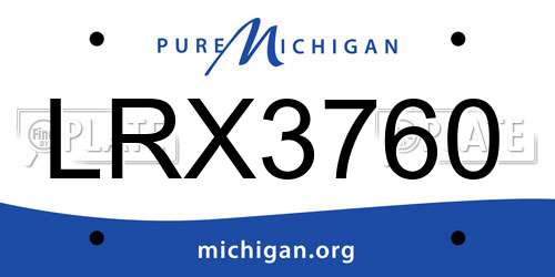 LRX3760 Michigan License Plate