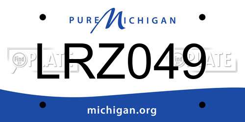 LRZ049 Michigan License Plate