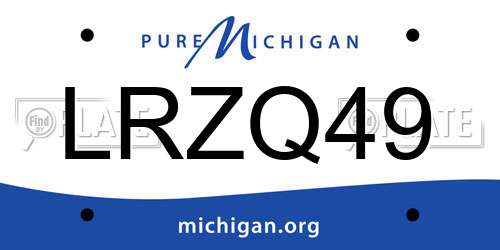 LRZQ49 Michigan License Plate