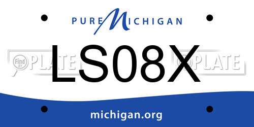 LS08X Michigan License Plate