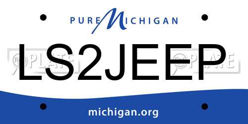 LS2JEEP Michigan License Plate