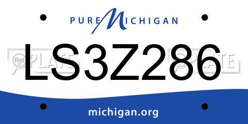 LS3Z286 Michigan License Plate