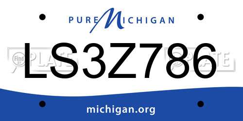 LS3Z786 Michigan License Plate