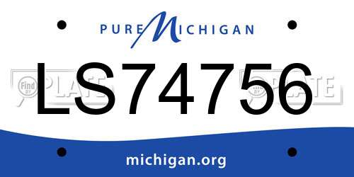 LS74756 Michigan License Plate
