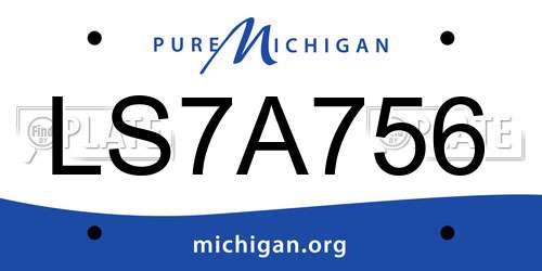 LS7A756 Michigan License Plate