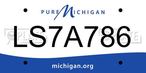 LS7A786 Michigan License Plate