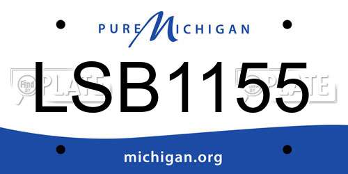 LSB1155 Michigan License Plate