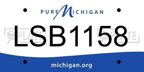 LSB1158 Michigan License Plate