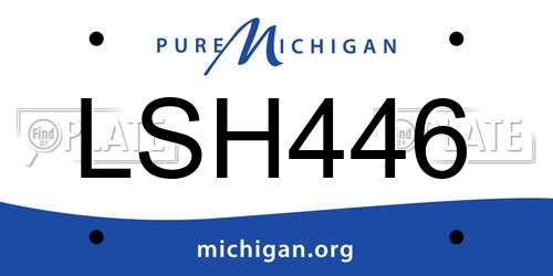 LSH446 Michigan License Plate