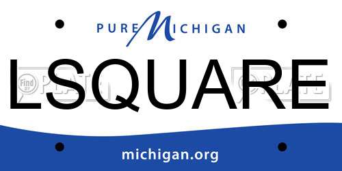 LSQUARE Michigan License Plate
