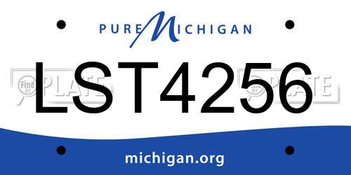 LST4256 Michigan License Plate