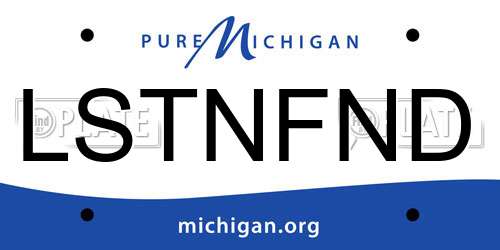LSTNFND Michigan License Plate