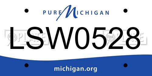 LSW0528 Michigan License Plate