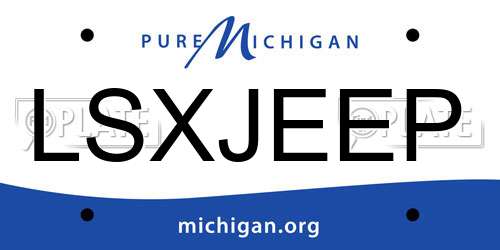 LSXJEEP Michigan License Plate