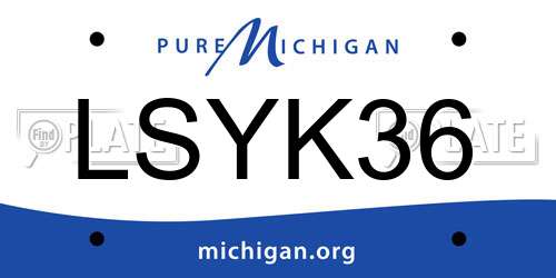 LSYK36 Michigan License Plate