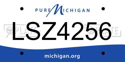 LSZ4256 Michigan License Plate