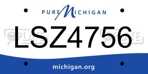LSZ4756 Michigan License Plate
