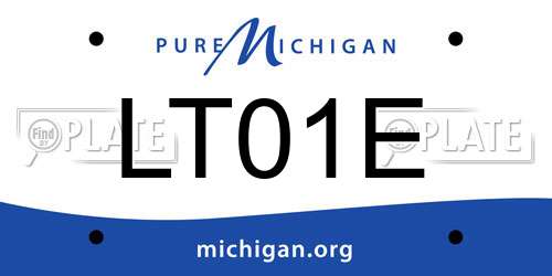 LT01E Michigan License Plate