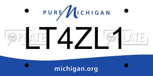 LT4ZL1 Michigan License Plate