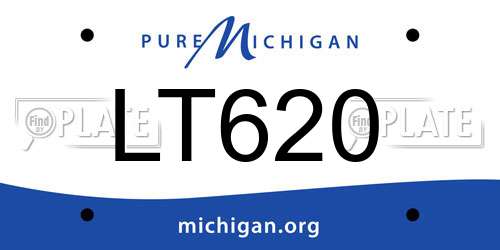 LT620 Michigan License Plate
