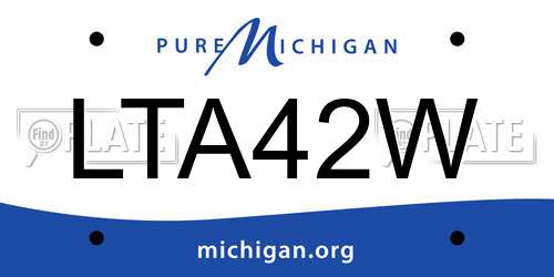LTA42W Michigan License Plate