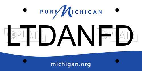 LTDANFD Michigan License Plate