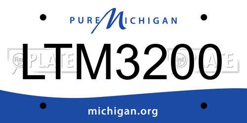 LTM3200 Michigan License Plate