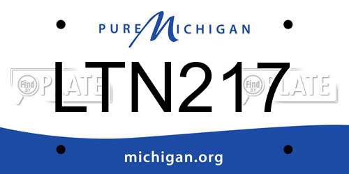 LTN217 Michigan License Plate