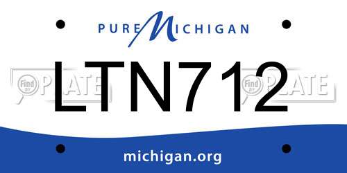 LTN712 Michigan License Plate