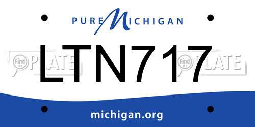 LTN717 Michigan License Plate