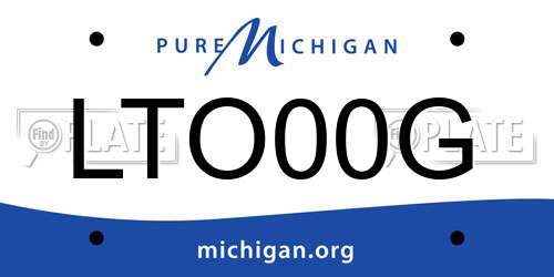 LTO00G Michigan License Plate
