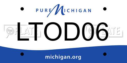 LTOD06 Michigan License Plate