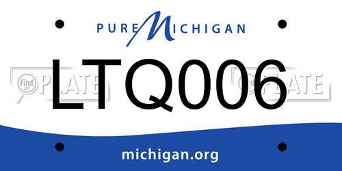 LTQ006 Michigan License Plate