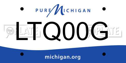 LTQ00G Michigan License Plate