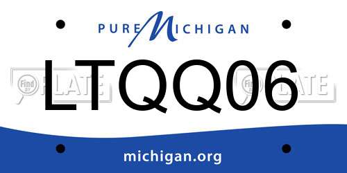 LTQQ06 Michigan License Plate