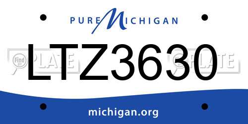 LTZ3630 Michigan License Plate