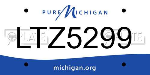 LTZ5299 Michigan License Plate