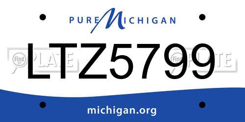 LTZ5799 Michigan License Plate