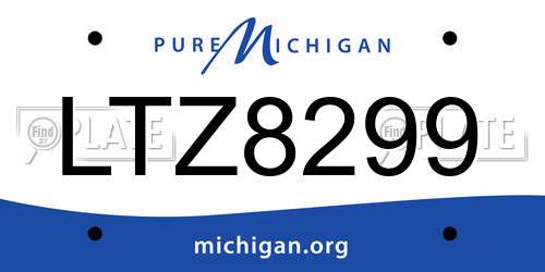 LTZ8299 Michigan License Plate