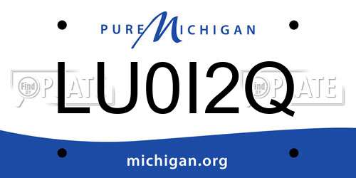 LU0I2Q Michigan License Plate