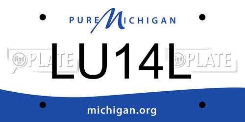 LU14L Michigan License Plate