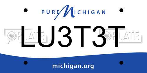 LU3T3T Michigan License Plate
