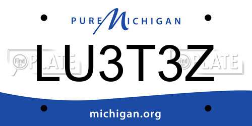 LU3T3Z Michigan License Plate