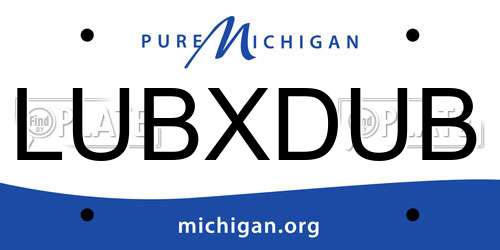 LUBXDUB Michigan License Plate